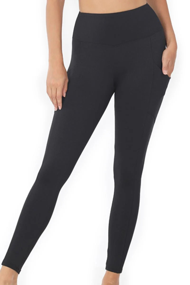 Black Full Butter Zenana pocket leggings