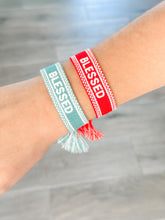 Load image into Gallery viewer, &quot;Blessed&quot; Woven Christmas Bracelets
