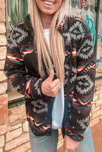 Load image into Gallery viewer, Aztec Printed Zip Up Collar Jacket
