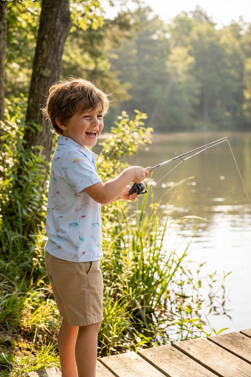 Boys Fish Hook S/S Polo Mila & Rose ®