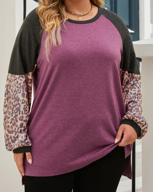 Leopard ColorBlock Plus Size