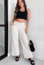 Load image into Gallery viewer, Light Grey Cross-Waist Wide Leg Lounge Pants
