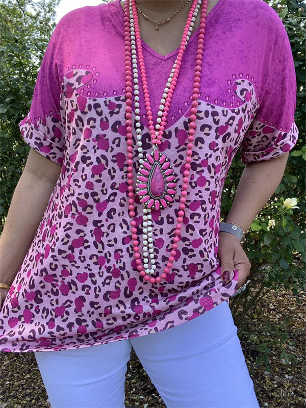 Leopard Multi Fuschia Top