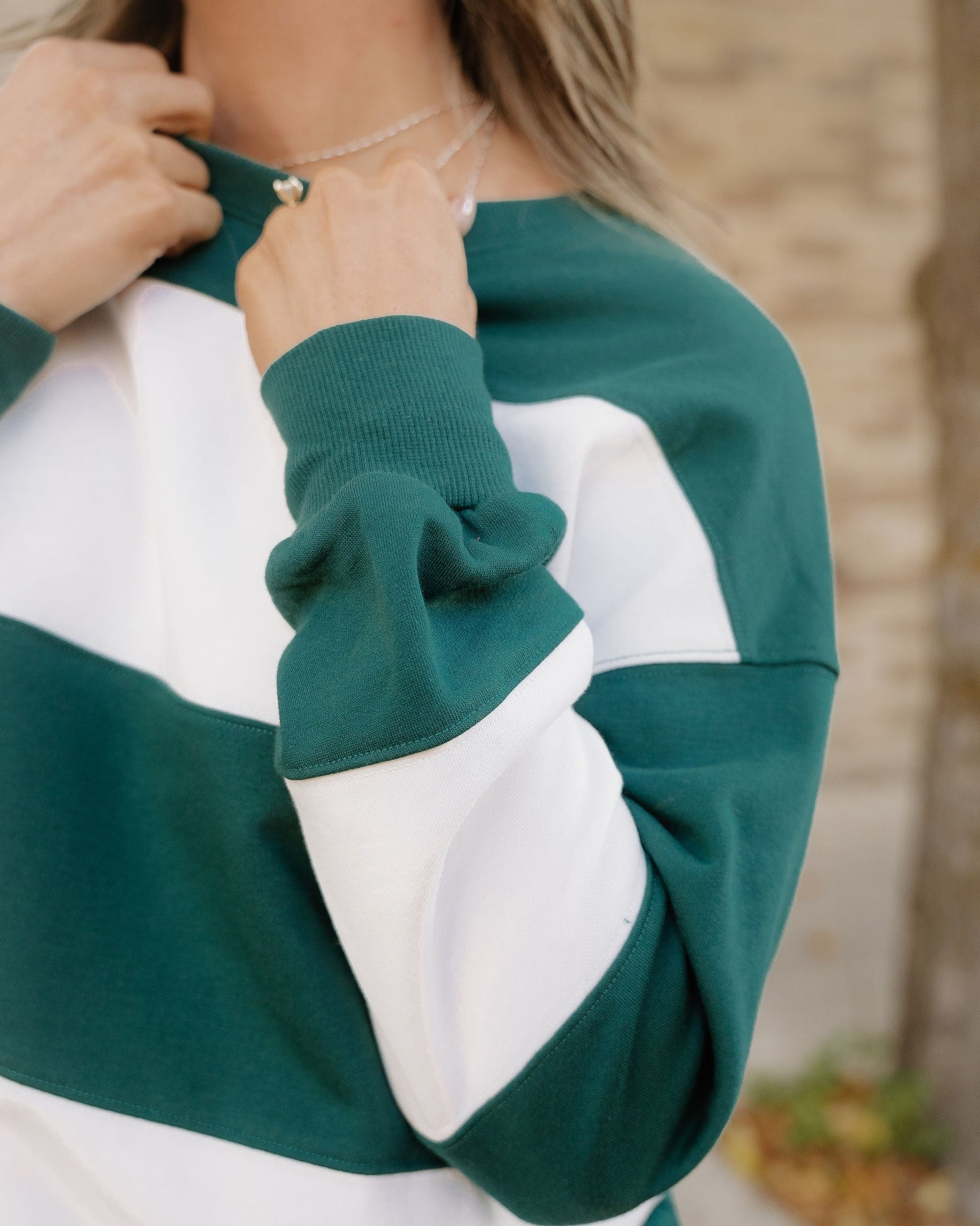 Mia Drop Shoulder Baggy Sweatshirt - Evergreen Indie & Co.