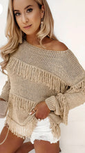 Load image into Gallery viewer, Fringe Detail Long Sleeve Sweater
