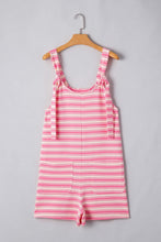 Load image into Gallery viewer, Pink Stripe Knotted Strap Romper
