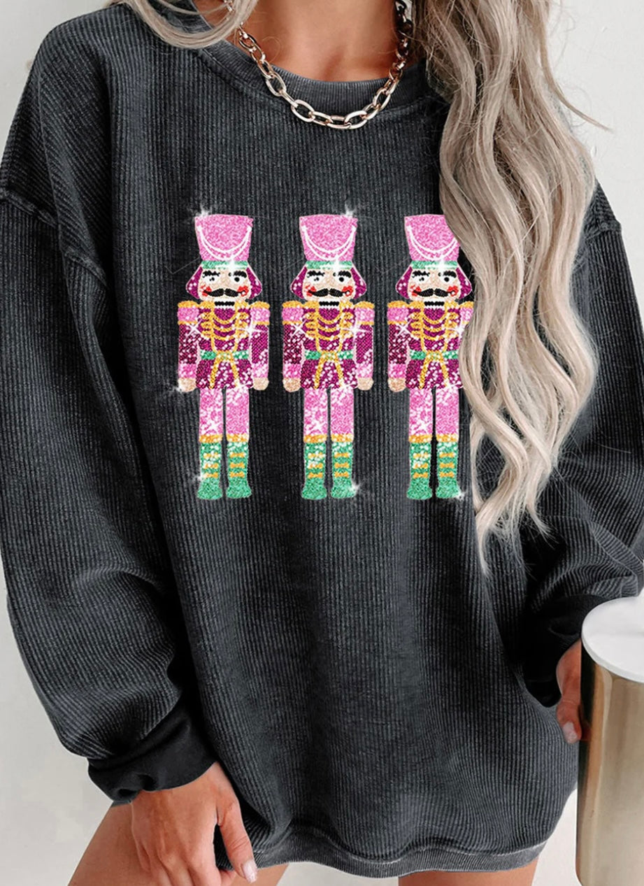 Christmas Sequined Nutcrackers Sweatshirt