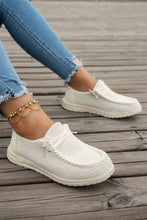 Load image into Gallery viewer, White Solid Ribbed Criss Cross Slip on shoes
