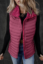 Load image into Gallery viewer, Burgundy Plush Collared Quilted 
puffer vest
