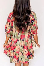 Load image into Gallery viewer, FLORAL FORECAST GREEN MULTI MINI DRESS **SHIPPING EXPECTED TO BEGIN ON DATE 11/7**
