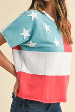 Load image into Gallery viewer, AMERICAN FLAG COLORBLOCK TOP **SHIPPING EXPECTED TO BEGIN ON DATE 6/2**
