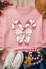 Load image into Gallery viewer, Christmas Bow Candy Cane Sweatshirt
