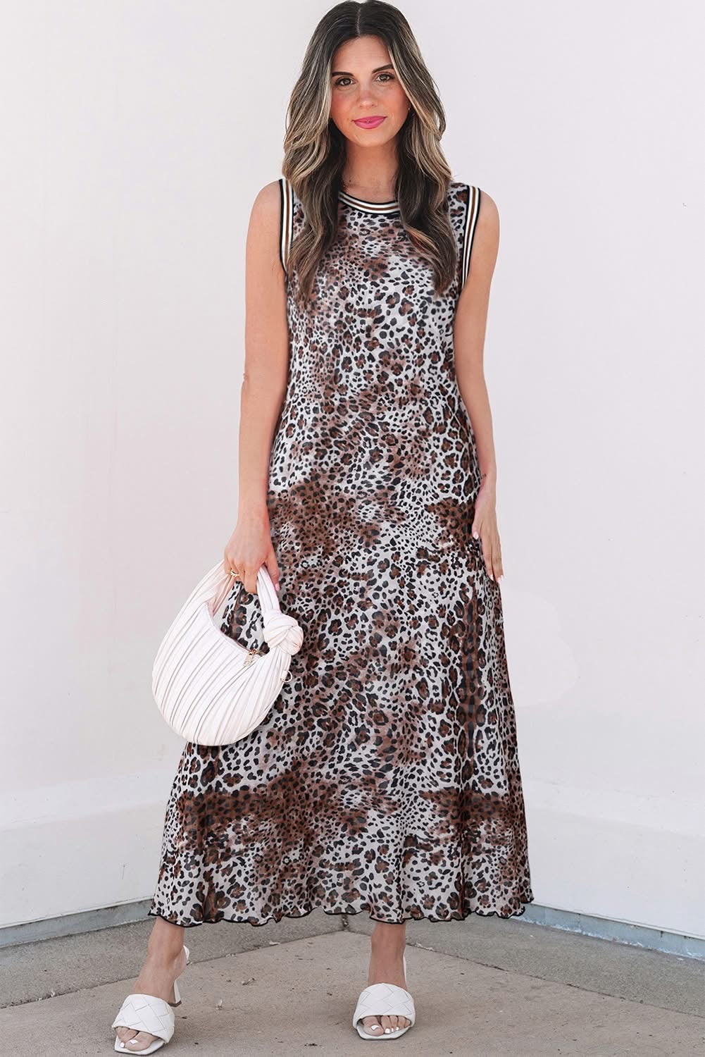 Multicolour Leopard Checkered Reversible Sleeveless Dress