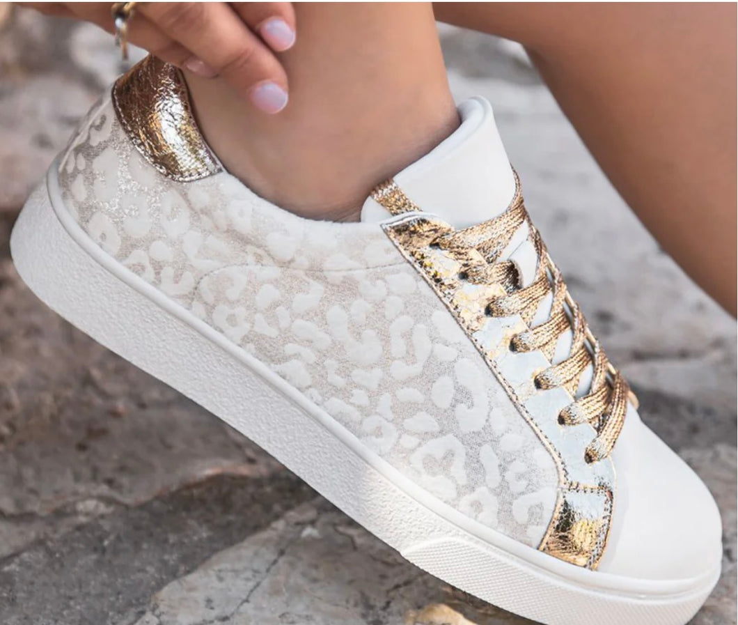 White Leopard Sneakers