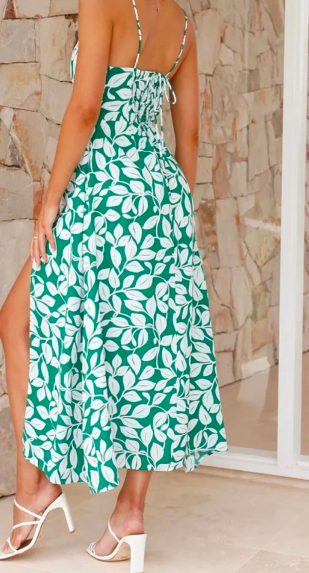 Slit Sweetheart Neck Cami Dress