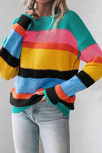 Load image into Gallery viewer, Colorblock Mixed Textured 
Sweater
