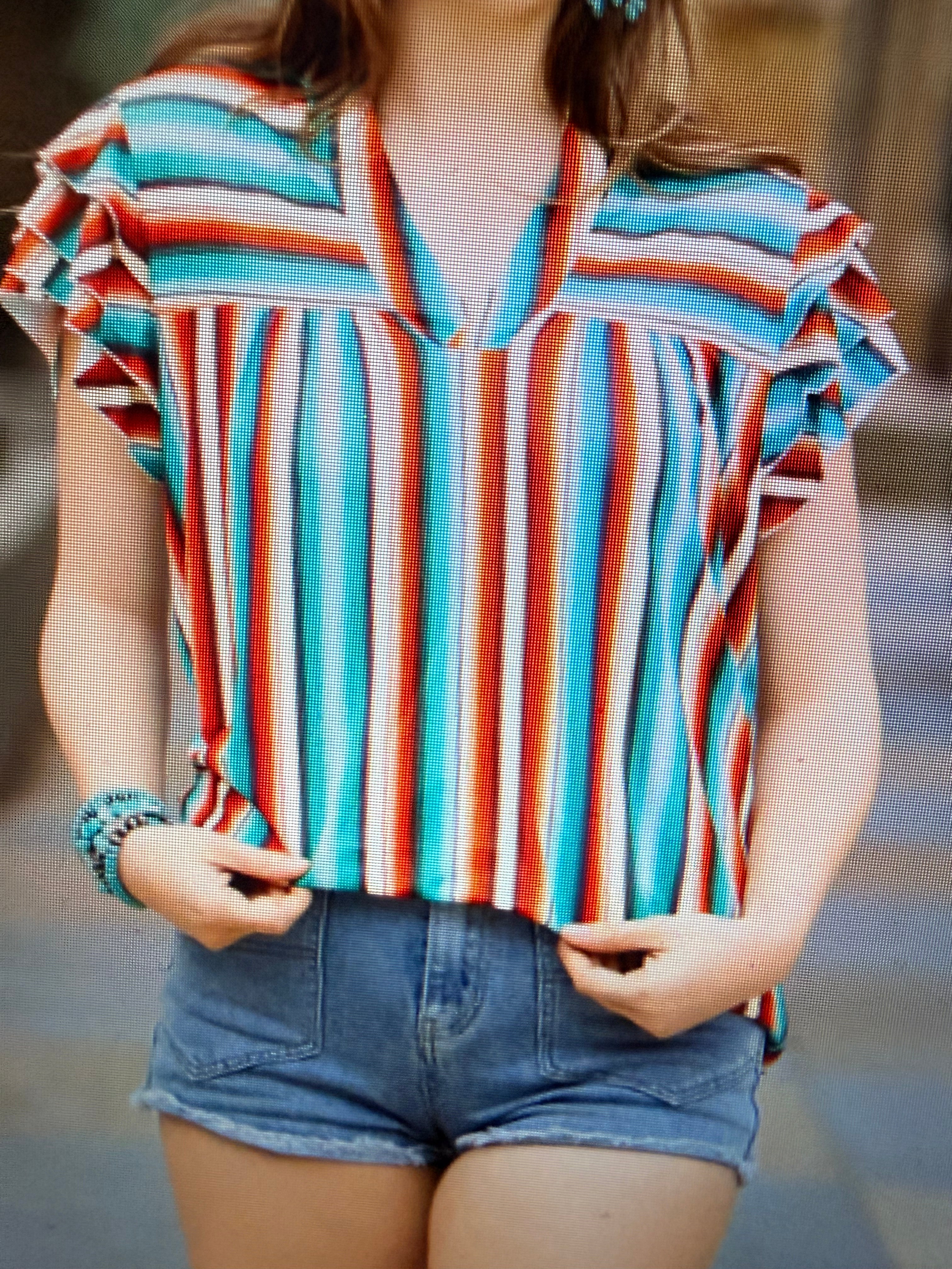 Serape Ruffle Top