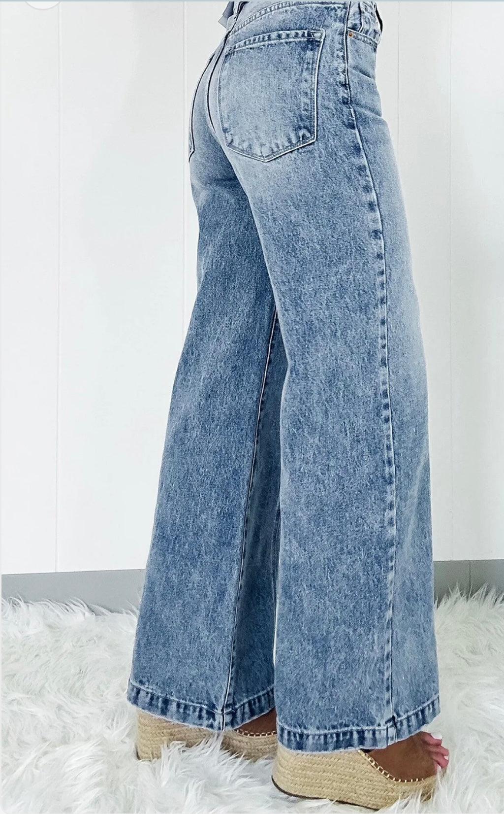 Seamed Wide Leg Jeans