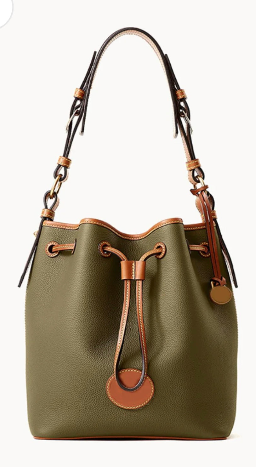 PU Drawstring Bucket Bag