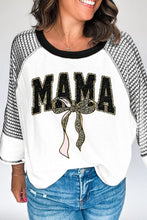 Load image into Gallery viewer, Black MAMA Leopard bow CONTRAST 
LOOSE TOP
