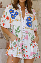 Load image into Gallery viewer, SUMMER DREAMS WHITE FLORAL ROMPER
