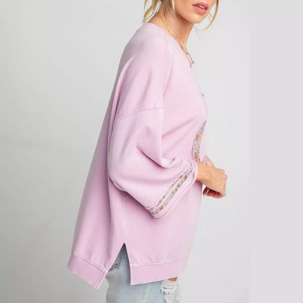 Floral Patchwork Crewneck Sweatshirt