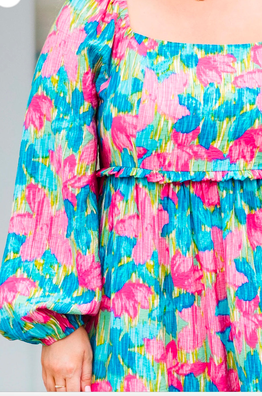 Plus Size Floral Shirred Maxi Dress