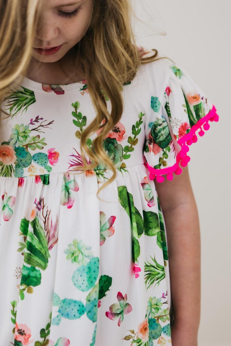 Cute Cactus Pom Pom Dress Mila & Rose ®