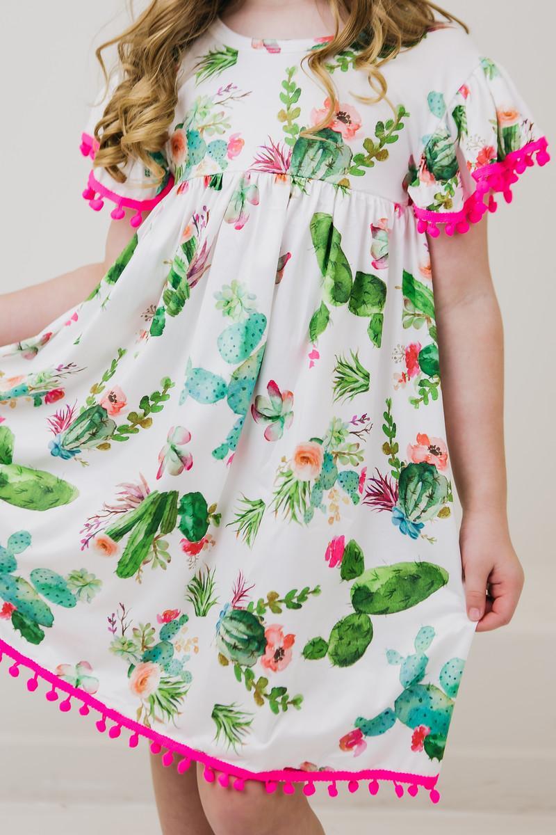 Cute Cactus Pom Pom Dress Mila & Rose ®