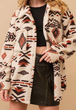 Load image into Gallery viewer, Aztec Print Sherpa Jacket
