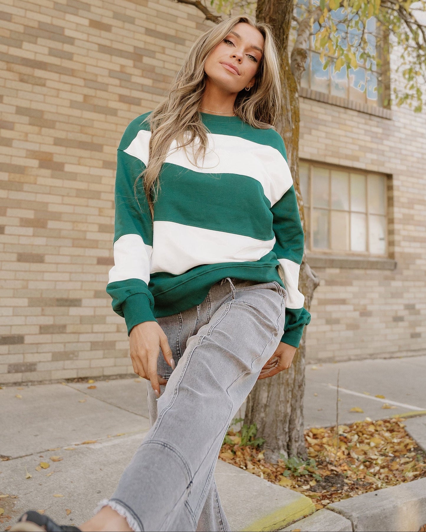 Mia Drop Shoulder Baggy Sweatshirt - Evergreen Indie & Co.