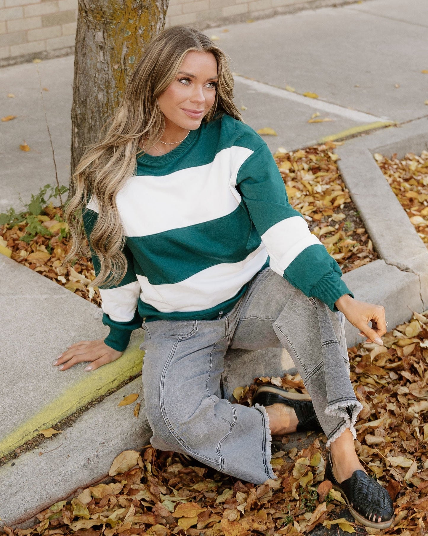 Mia Drop Shoulder Baggy Sweatshirt - Evergreen Indie & Co.