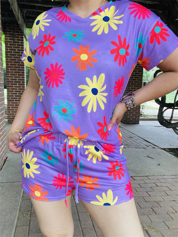 Sunflower Multi Color Print Short Set