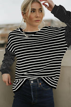 Load image into Gallery viewer, Black Stripe Long sleeve tee
