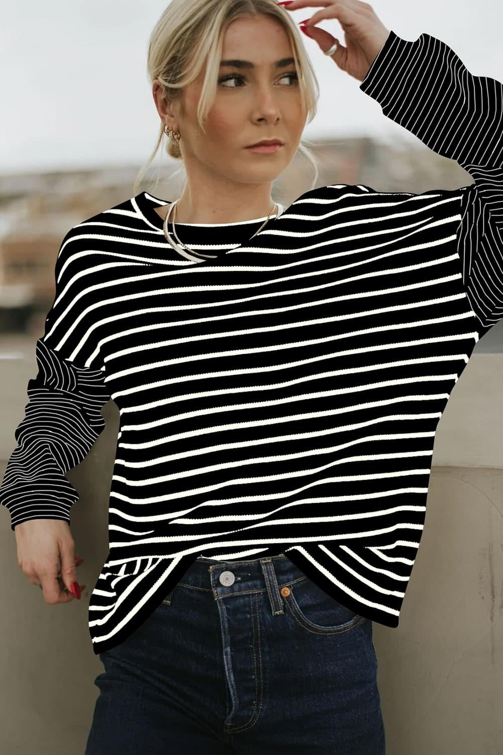 Black Stripe Long sleeve tee