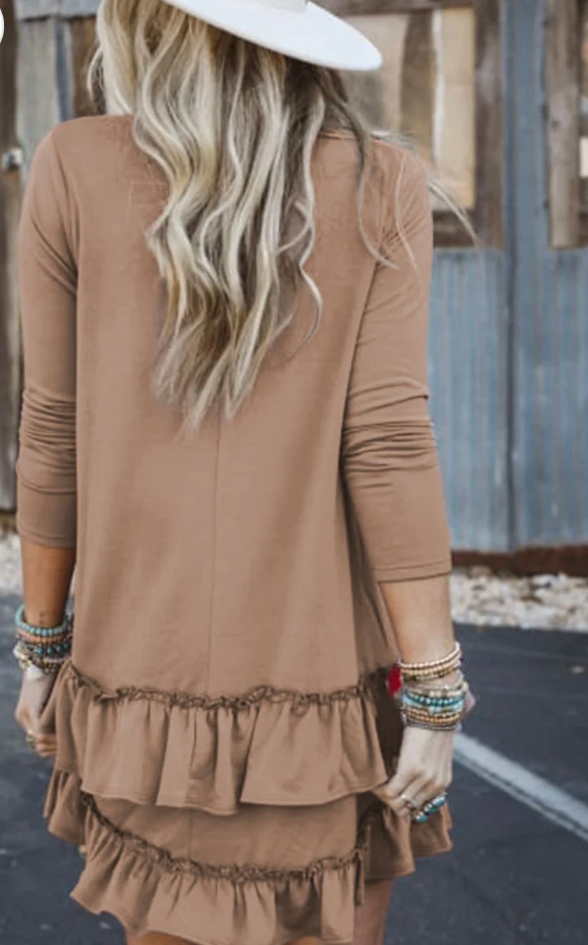 Tiered Ruffled Hem Mini Dress