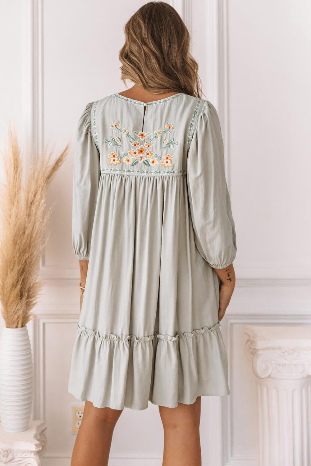 Time to Waste Beige Babydoll Mini Dress