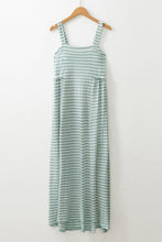 Load image into Gallery viewer, Green Stripe High Waist Sleeveless Maxi Dress
