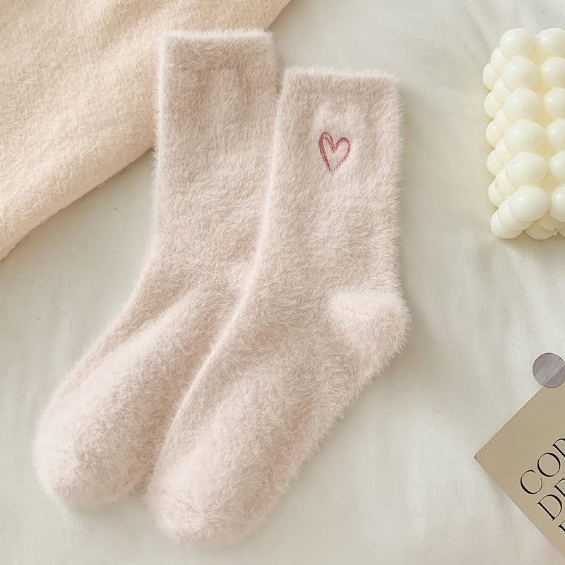 Fuzzy Valentine Heart Socks