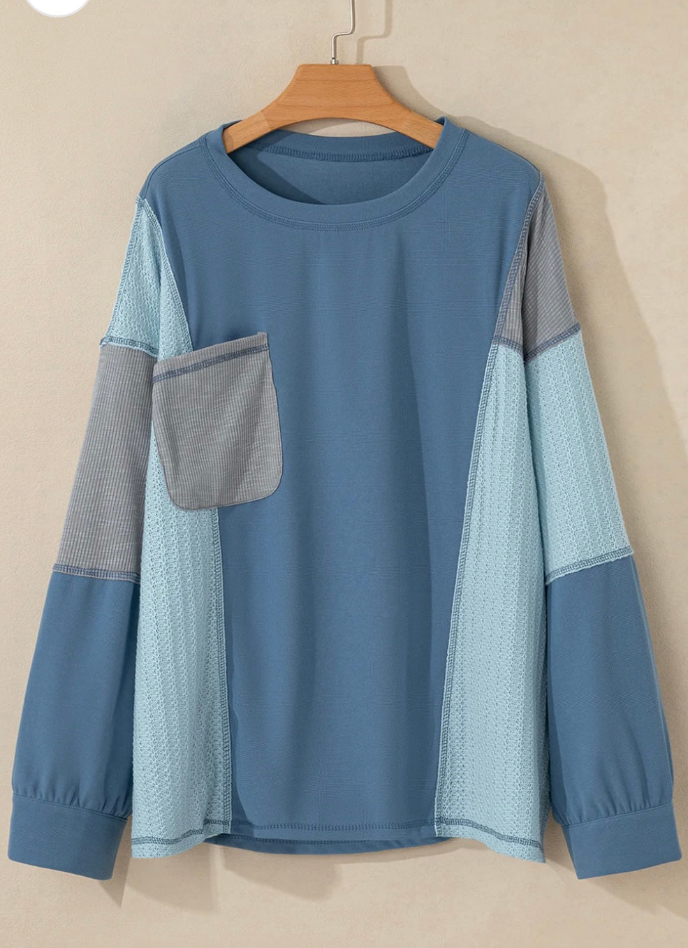 Colorblock Stitching Patchwork Buttoned Top