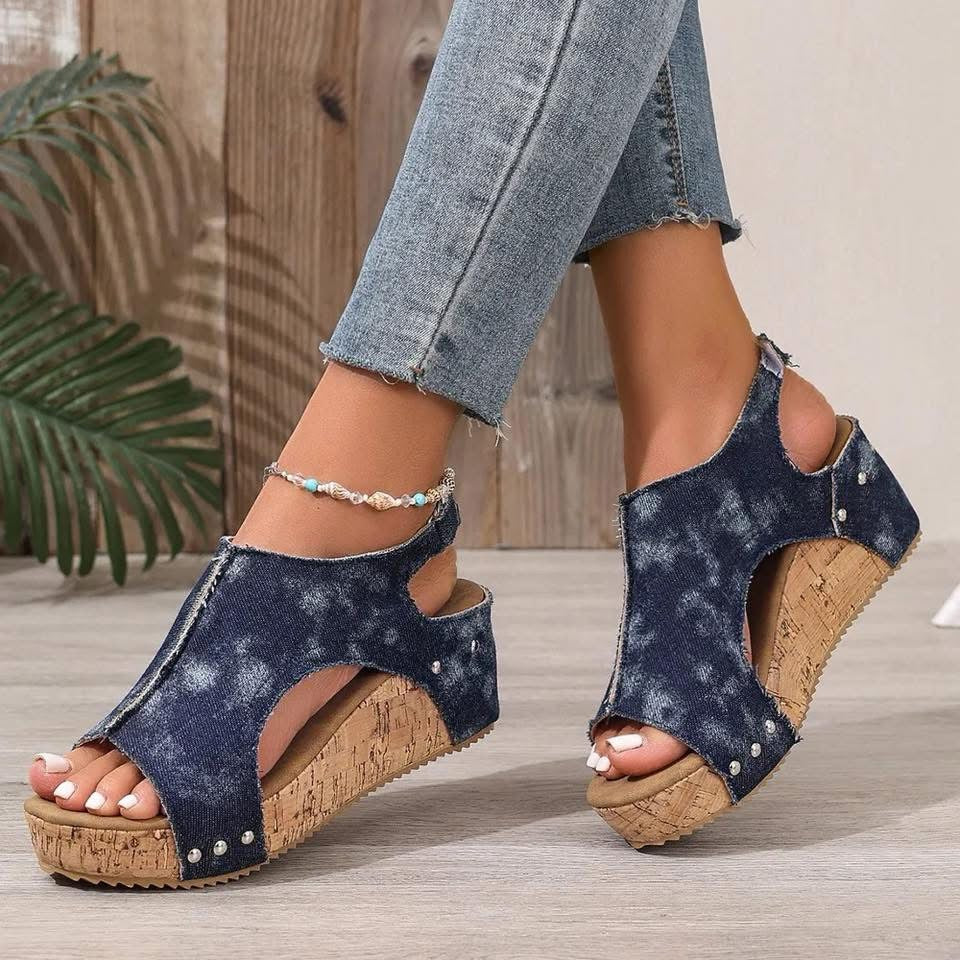 Peep Toe Wedge Sandals