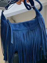 Load image into Gallery viewer, Suede Fringe Adjustable Strap Shoulder Bag
