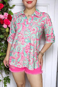 Mint Paisley Printed Blouse