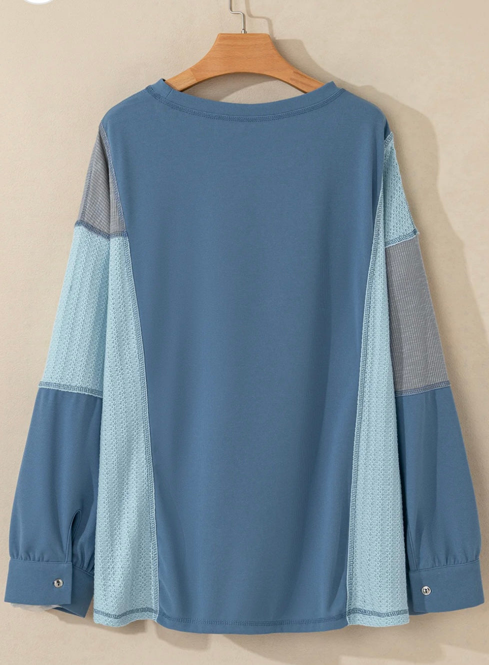 Colorblock Stitching Patchwork Buttoned Top