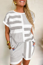 Load image into Gallery viewer, Stripe Mixed Print Set/Dress

