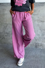 Load image into Gallery viewer, Pink Plaid High Waist Wide Leg Casual Pants
