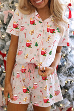 Load image into Gallery viewer, COZY CONFECTIONS SHORT SLEEVE BUTTON TOP AND SHORTS PAJAMA SET **SHIPPING EXPECTED TO BEGIN ON DATE 9/04**
