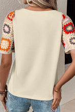 Load image into Gallery viewer, Cora Crochet Sleeve Beige Top
