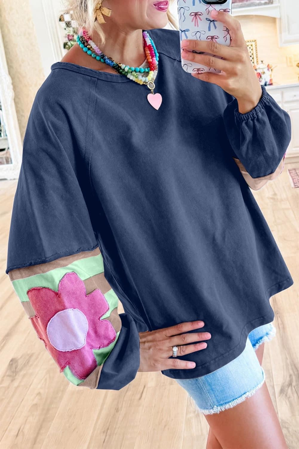 Flower Patchwork Wxposed Sean Oversized Top