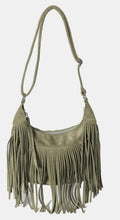 Load image into Gallery viewer, Suede Fringe Adjustable Strap Shoulder Bag
